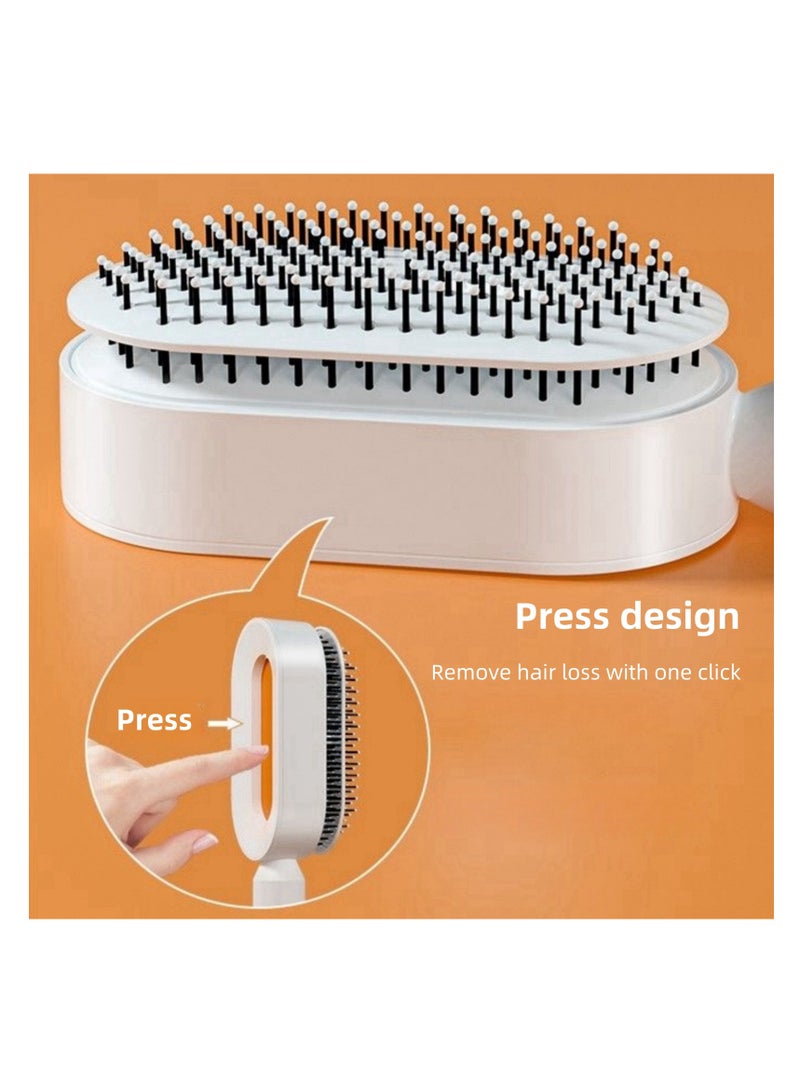 NOVOLAN NOVOLAN Air Cushion Comb, Air Bag Comb, Women Special Long Hair Anti-Hair Loss Massage Comb, Curly Hair Comb, One-Touch Cleaning Mechanism, Included Storage Base, Portable & Travel-Friendly (purple) - Image 2