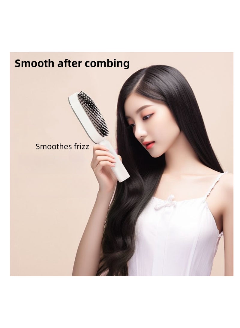 NOVOLAN NOVOLAN Air Cushion Comb, Air Bag Comb, Women Special Long Hair Anti-Hair Loss Massage Comb, Curly Hair Comb, One-Touch Cleaning Mechanism, Included Storage Base, Portable & Travel-Friendly (purple) - Image 3