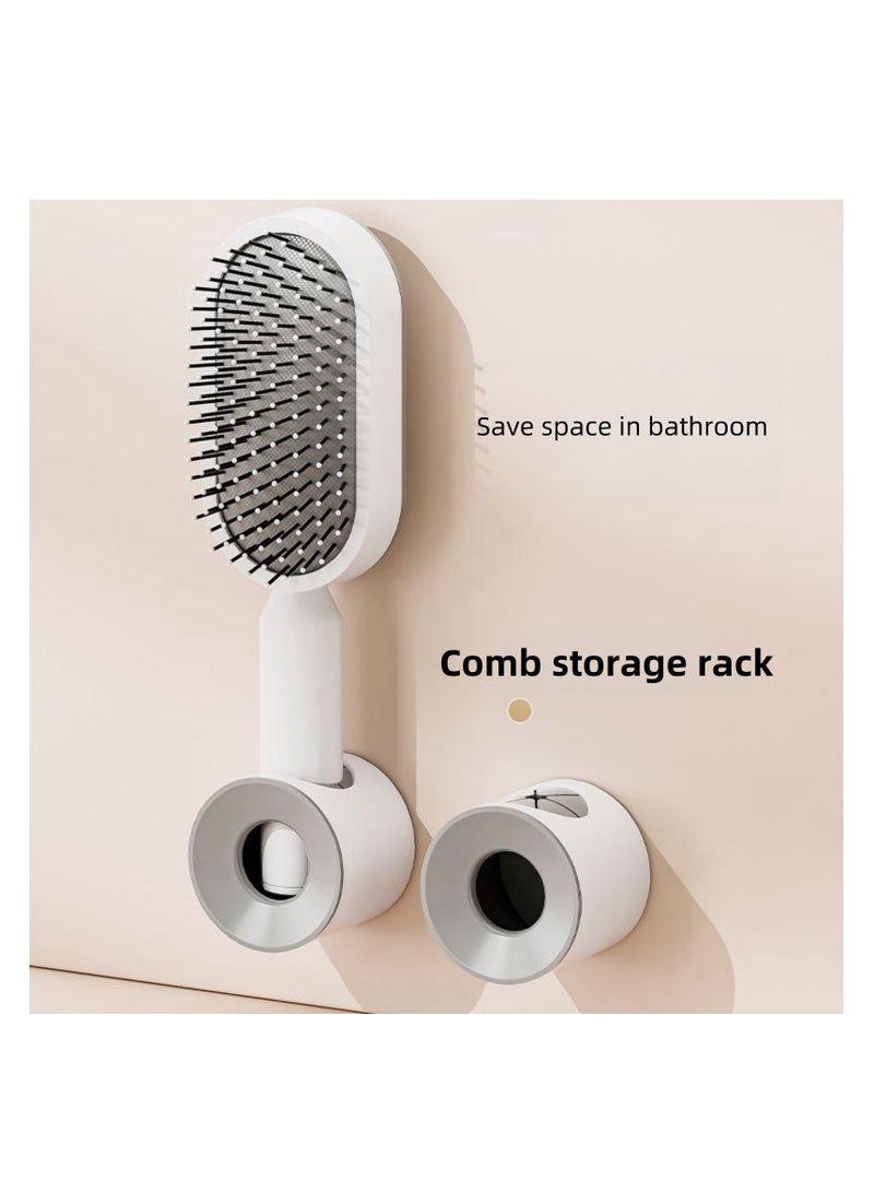 NOVOLAN NOVOLAN Air Cushion Comb, Air Bag Comb, Women Special Long Hair Anti-Hair Loss Massage Comb, Curly Hair Comb, One-Touch Cleaning Mechanism, Included Storage Base, Portable & Travel-Friendly (purple) - Image 4