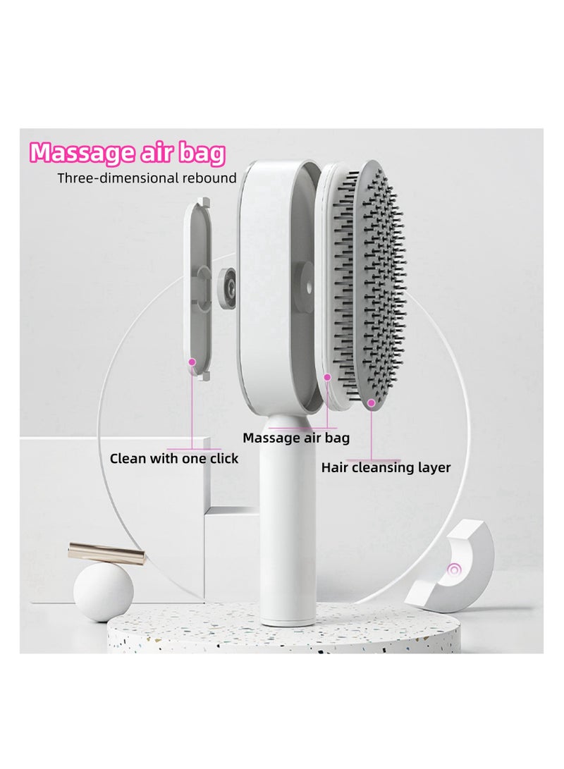 NOVOLAN NOVOLAN Air Cushion Comb, Air Bag Comb, Women Special Long Hair Anti-Hair Loss Massage Comb, Curly Hair Comb, One-Touch Cleaning Mechanism, Included Storage Base, Portable & Travel-Friendly (purple) - Image 5