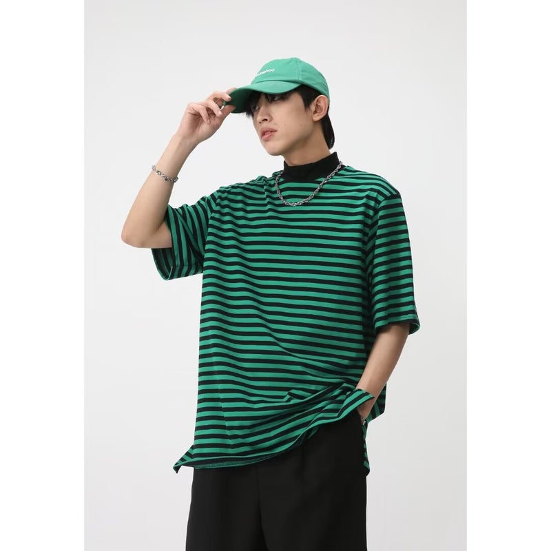 New Short-Sleeved T-Shirt Men'S Summer Korean-Style Trendy Simple Half-Sleeved Top Hong Kong-Style Loose Casual Trendy Brand T-Shirt - Image 3