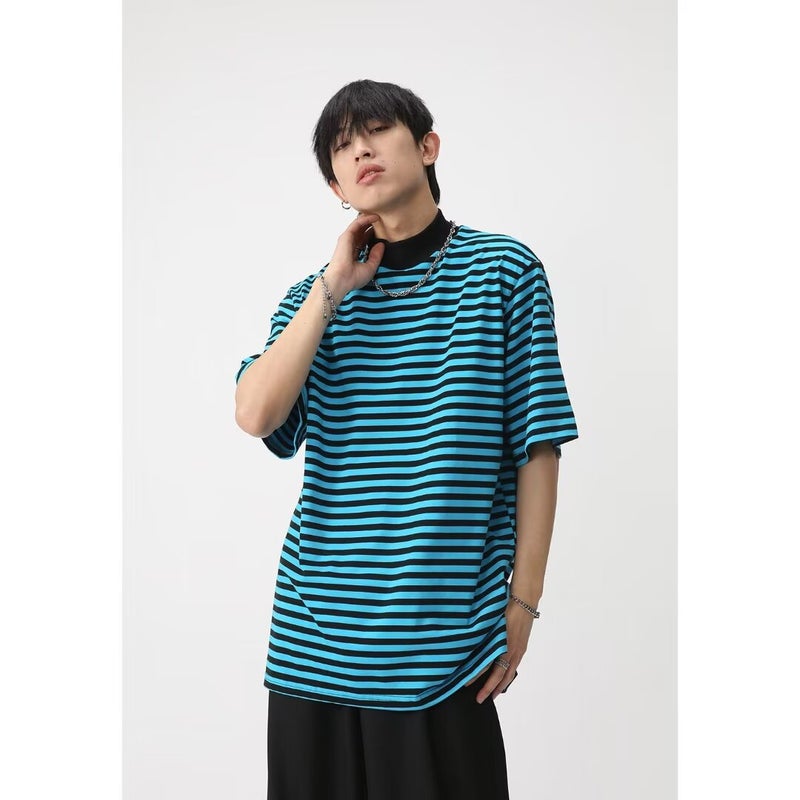 New Short-Sleeved T-Shirt Men'S Summer Korean-Style Trendy Simple Half-Sleeved Top Hong Kong-Style Loose Casual Trendy Brand T-Shirt - Image 4