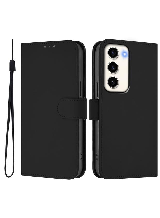 S-TOP Case For Samsung Galaxy S23 5G Skin Feel Solid Color Leather Phone Case with Lanyard - Image 2