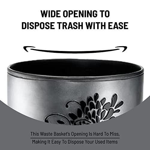 Popular Bath Erica Collection Grey Resin Trash Can, 9" x 6" x 9.5" - Image 3