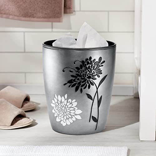 Popular Bath Erica Collection Grey Resin Trash Can, 9" x 6" x 9.5" - Image 4