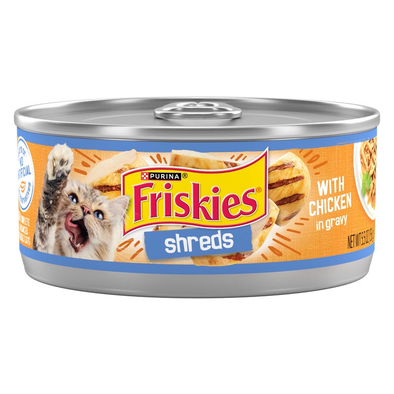 Friskies Purina Friskies Shreds With Chicken in Wet Cat Food Gravy - (Pack of 24) 5.5 oz. Cans - Image 1