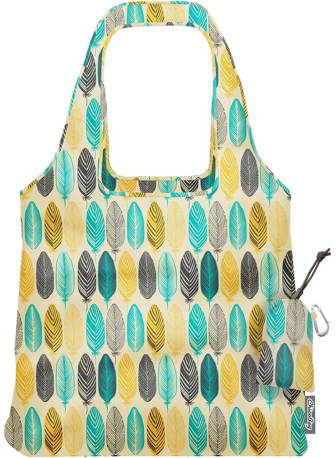 ChicoBag Vita Reusable Tote Bag with Carabiner Clip | Compact Reusable Shopping Bags | Eco Friendly | Feather - Image 1