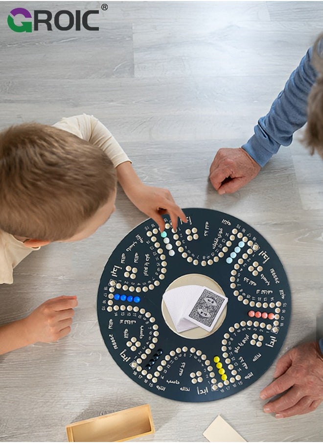GROIC Jackaroo Board Game,Ludo Board Game,Jackaroo Joker Board Game,Double Sided Wooden Board Game for 4 and 6 Players with Carrier Bag,24 Marbles and Cards,54 cm x 54 cm Size,Jackaroo Game Family Game Marble Game  - Image 4