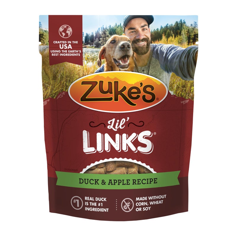 Zuke's Zukeâ€™s Lilâ€™ Links Dog Treats for Dogs, Snacking Sausage Treats for Dogs, Made with Real Duck & Apple, 6 oz. Resealable Pouch - 6 oz. Bag - Image 1