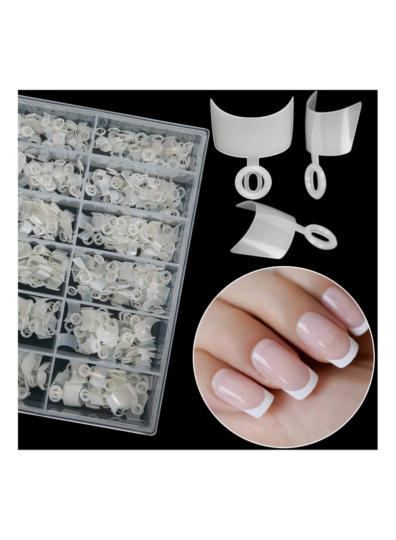 SOLARAE 600PCS Short French Style False Nails, Half Cover Nails Tips, White Short Acrylic Extension Finger Nail 12 Sizes with Box for Nail Tips Art Salons and Home DIY (French) - Image 5