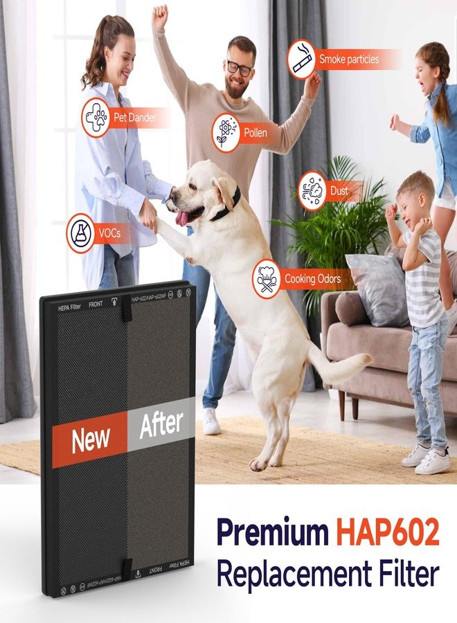 FCFMY 4 Packs HAP602 Replacement Filter Compatible with ECOSELF HAP602 HAP602WF Air Cleaner Purifier, 3-in-1 Filtration of Pre-Filter & Activated Carbon Filter - Image 4