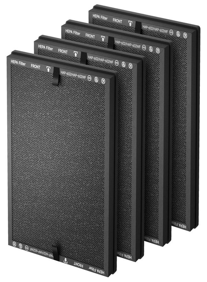 FCFMY 4 Packs HAP602 Replacement Filter Compatible with ECOSELF HAP602 HAP602WF Air Cleaner Purifier, 3-in-1 Filtration of Pre-Filter & Activated Carbon Filter - Image 1