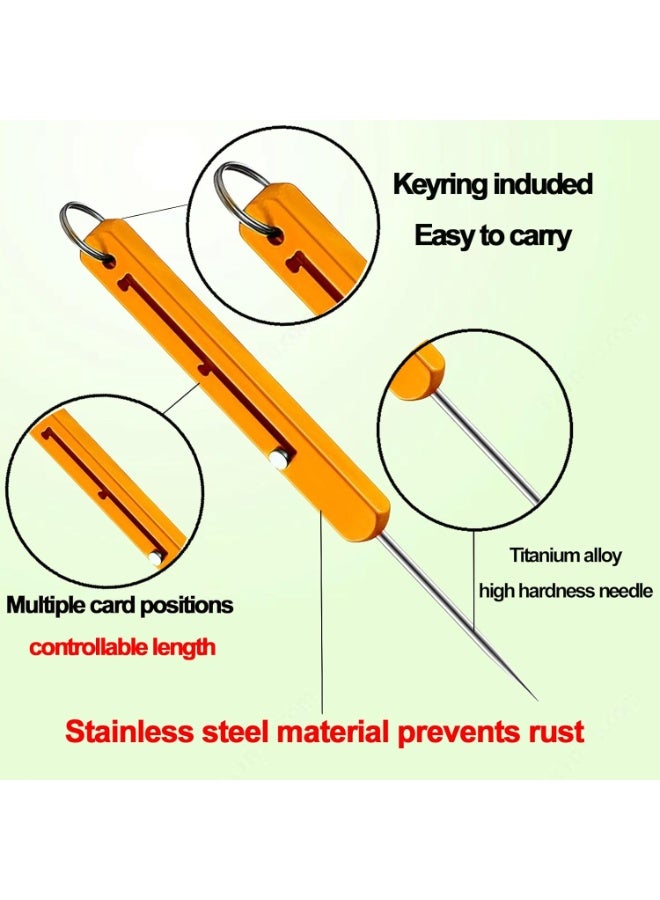 SYOSI Portable Titanium Toothpicks (3 Pieces), Retractable Reusable Metal Toothpicks with Stainless Steel Holder Keychain – Ideal for Outdoor Travel and Camping - Image 2