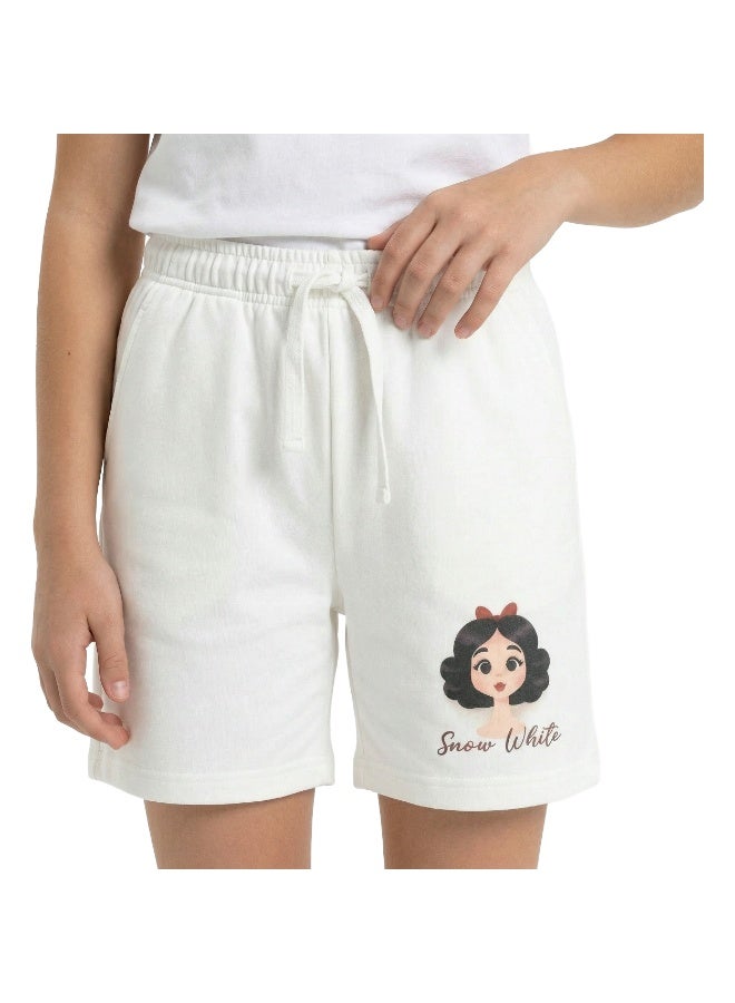 Disney Teen Girls Snow White Printed Cotton Shorts - Image 1