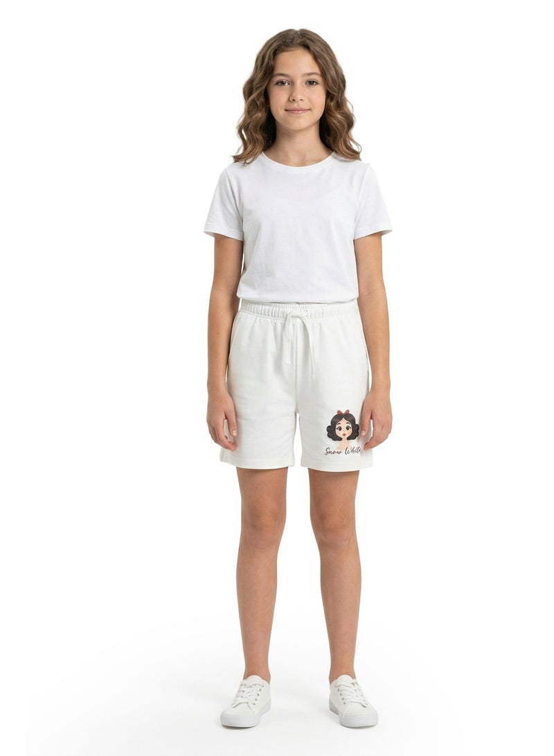 Disney Teen Girls Snow White Printed Cotton Shorts - Image 2
