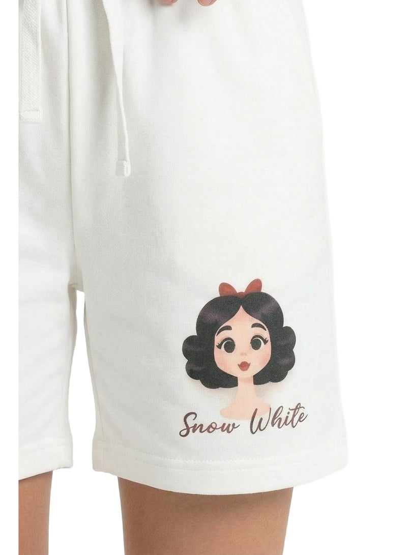 Disney Teen Girls Snow White Printed Cotton Shorts - Image 3