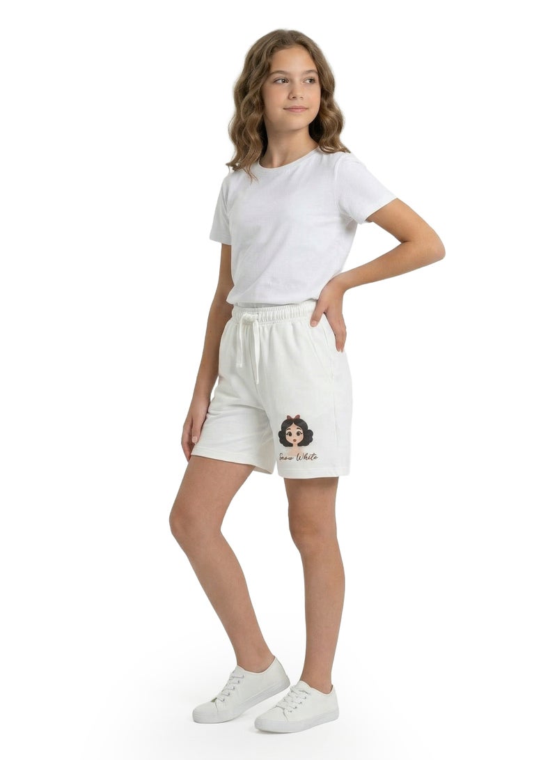 Disney Teen Girls Snow White Printed Cotton Shorts - Image 4