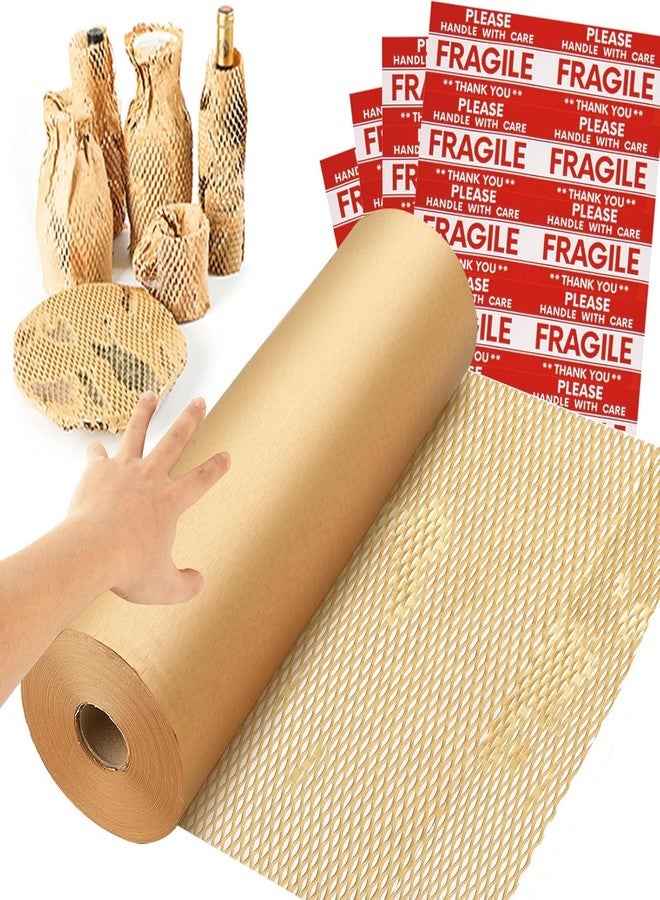 PackGenie comb Packing Paper, Bubble Packing Wrap for Packing/Shipping/Moving, Eco-Friendly, With 36 Fragile Sticker Labels (50 Meter x 15" Roll Expandable upto 75M) - Image 1