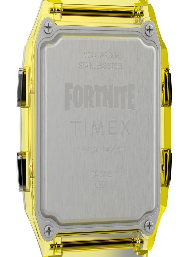Timex Men's Q LCA x Fortnite 35mm Watch - Yellow Strap Digital Dial Yellow Case - Image 4