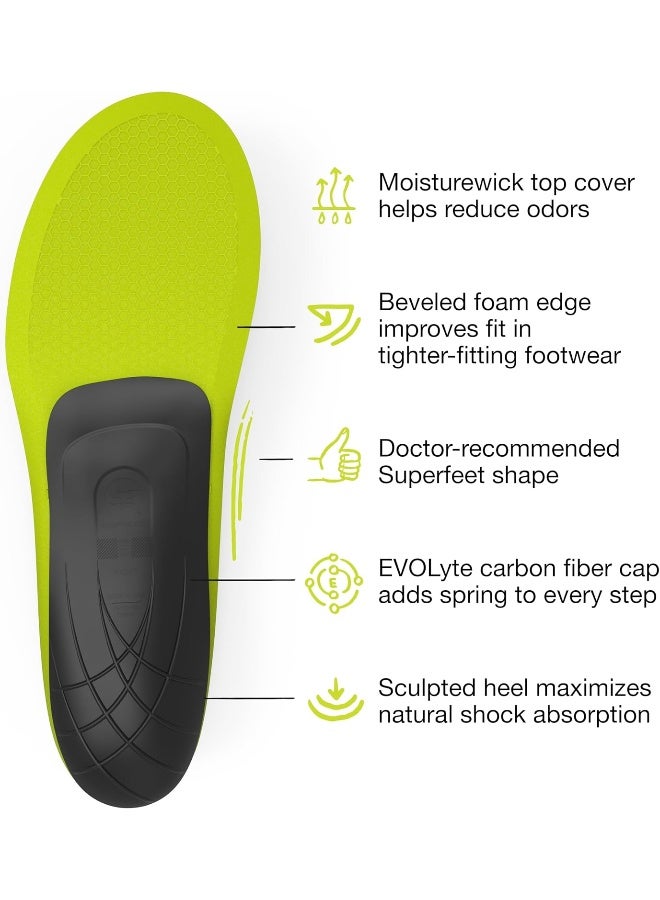 SUPERfeet Superfeet CARBON, Thin and Strong Insoles for Pain Relief in Performance Athletic and Tight Casual Shoes, Unisex, Gray, X-Large/F: 12.5+ Wmns/11.5-13 Mens  - Image 4