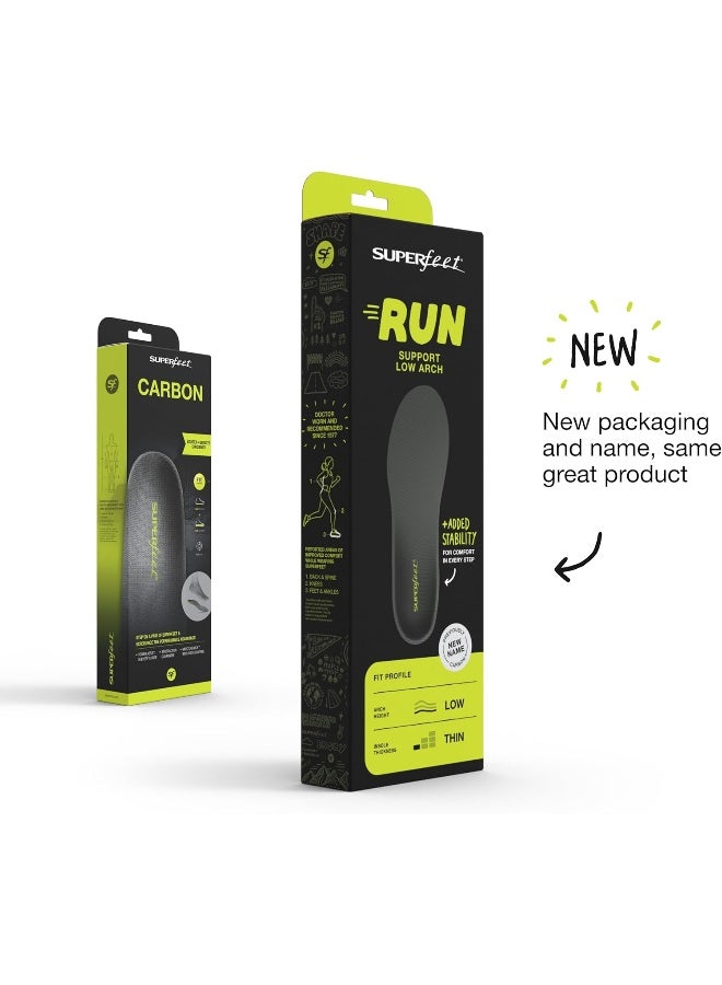 SUPERfeet Superfeet CARBON, Thin and Strong Insoles for Pain Relief in Performance Athletic and Tight Casual Shoes, Unisex, Gray, X-Large/F: 12.5+ Wmns/11.5-13 Mens  - Image 2