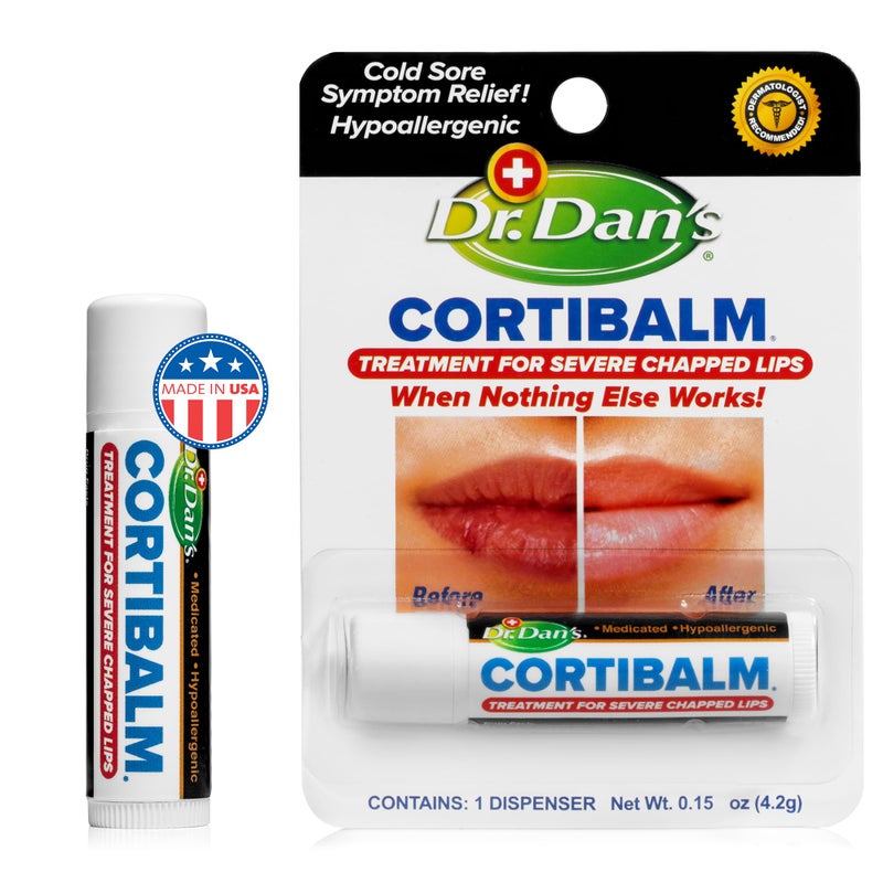 Dr. Dans Dr. Dan's Cortibalm - 1 Pack - for Dry Cracked Lips - Healing Lip Balm for Severely Chapped Lips - Designed for Men, Women and Children - Image 4