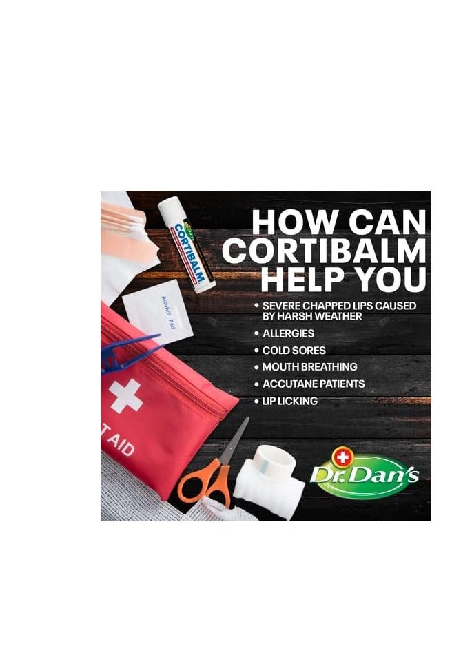 Dr. Dans - Dr. Dan's Cortibalm - 1 Pack - for Dry Cracked Lips - Healing Lip Balm for Severely Chapped Lips - Designed for Men, Women and Children - Image 1
