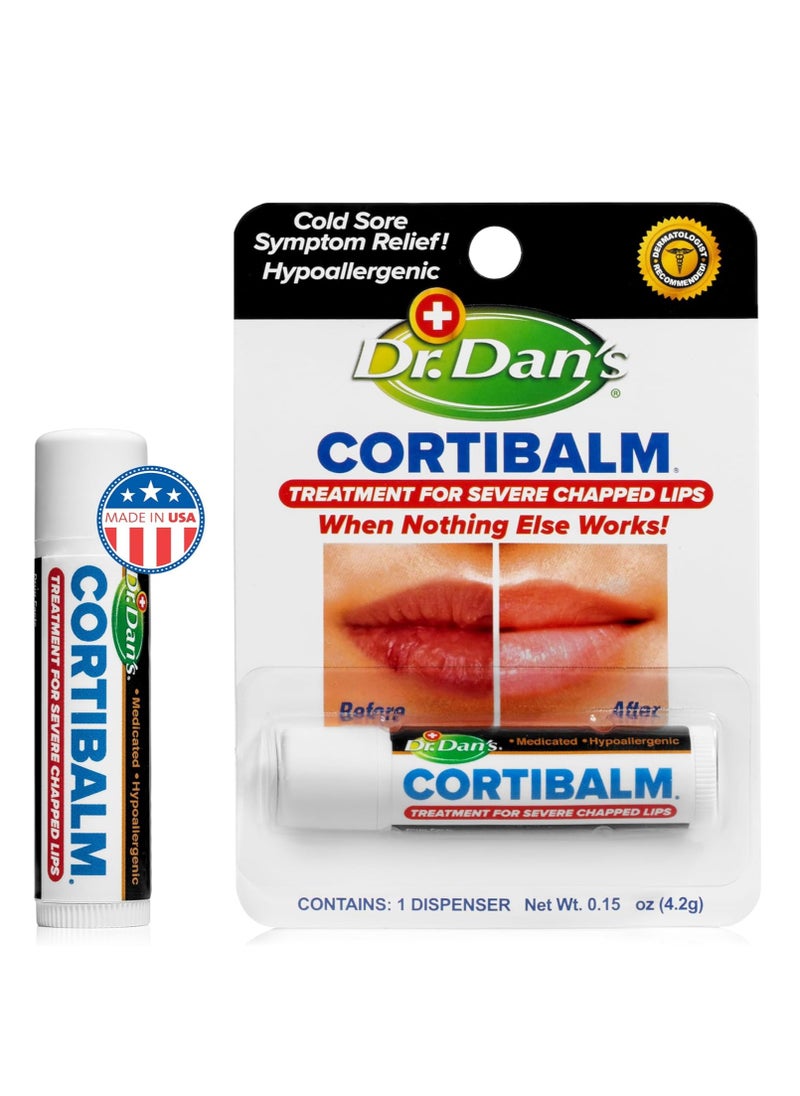 Dr. Dans - Dr. Dan's Cortibalm - 1 Pack - for Dry Cracked Lips - Healing Lip Balm for Severely Chapped Lips - Designed for Men, Women and Children - Image 1