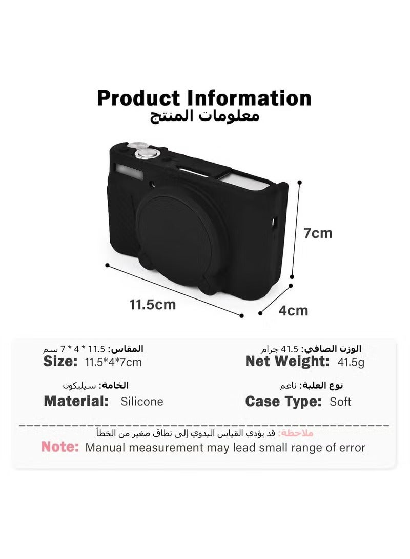 Unewshi SX730 SX740 Camera Case, Soft Silicone Case for Canon PowerShot SX740/SX730 HS Camera(Black)  - Image 2