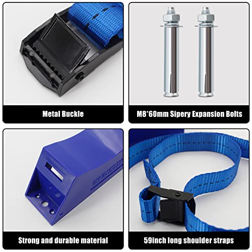 Zhichen star 4PCS Propane Tank Holder, Gas Cylinder Holder, Propane Tank Mount， ABS Gas Cylinder Holder with Screws and Safety Chain Supported 4"-12" , for mounting Various Gas cylinders 4(Blue) - Image 3