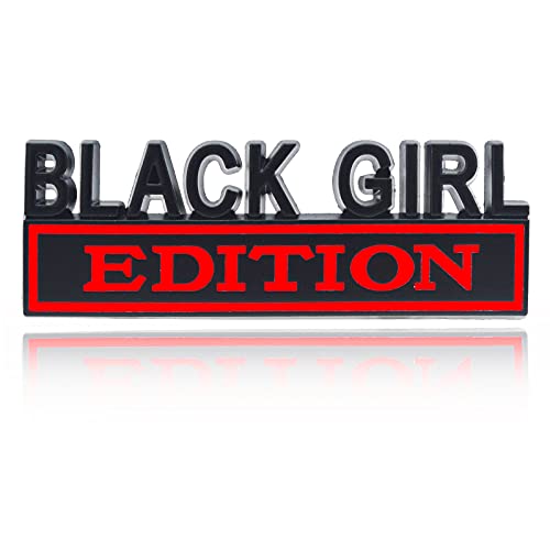 GeeGeeTop Universal Black Girl Edition Emblem Sticker Replacement Car Truck SUV Compatible with Ford F150 Jeep Dodger Chevrolet Badge Tailgate Badge Front Grille Hood Trunk BlackRed - Image 1