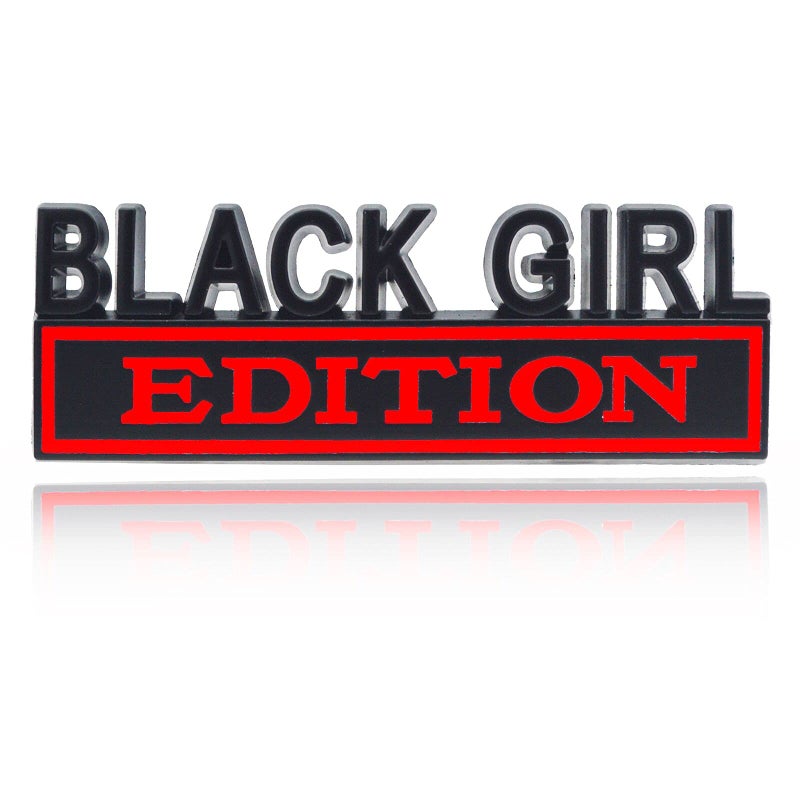 GeeGeeTop Universal Black Girl Edition Emblem Sticker Replacement Car Truck SUV Compatible with Ford F150 Jeep Dodger Chevrolet Badge Tailgate Badge Front Grille Hood Trunk BlackRed - Image 3