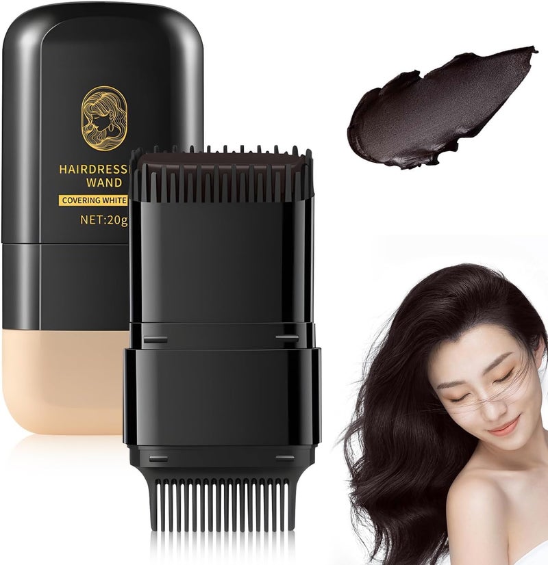 YOOJ Dense material YOOJ® 2-in-1 Hair Color Stick & Comb, Waterproof and Sweat-Proof Hair Dye Comb, Instant Convenient Root Touch Up for Gray Hair, for Women & Men (Dark Brown) Gulf approved global quality - Image 1