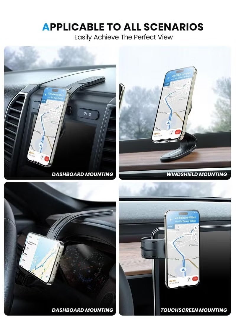 UMIXPRO Detachable Phone Car Mount for Magsafe and Strong Magnets Hands Free iPhone Car Holder Mount Automobile Dashboard Car Phone Holder for iPhone 15 14 13 12 Pro Plus Max - Image 3