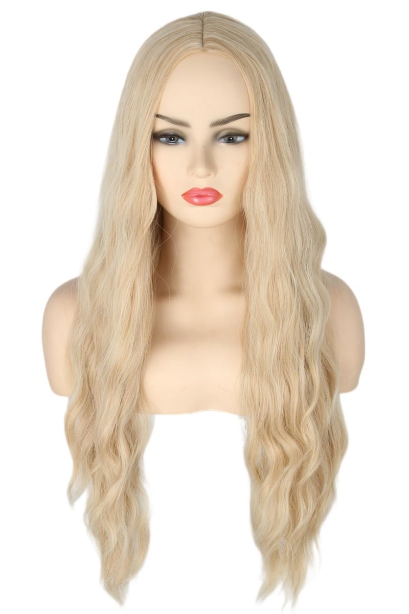 LeMarnia Blonde Wigs for Women Fluffy Long Wavy Sarah Wigs Heat Resistant Synthetic Wig for Daily Party - Image 1