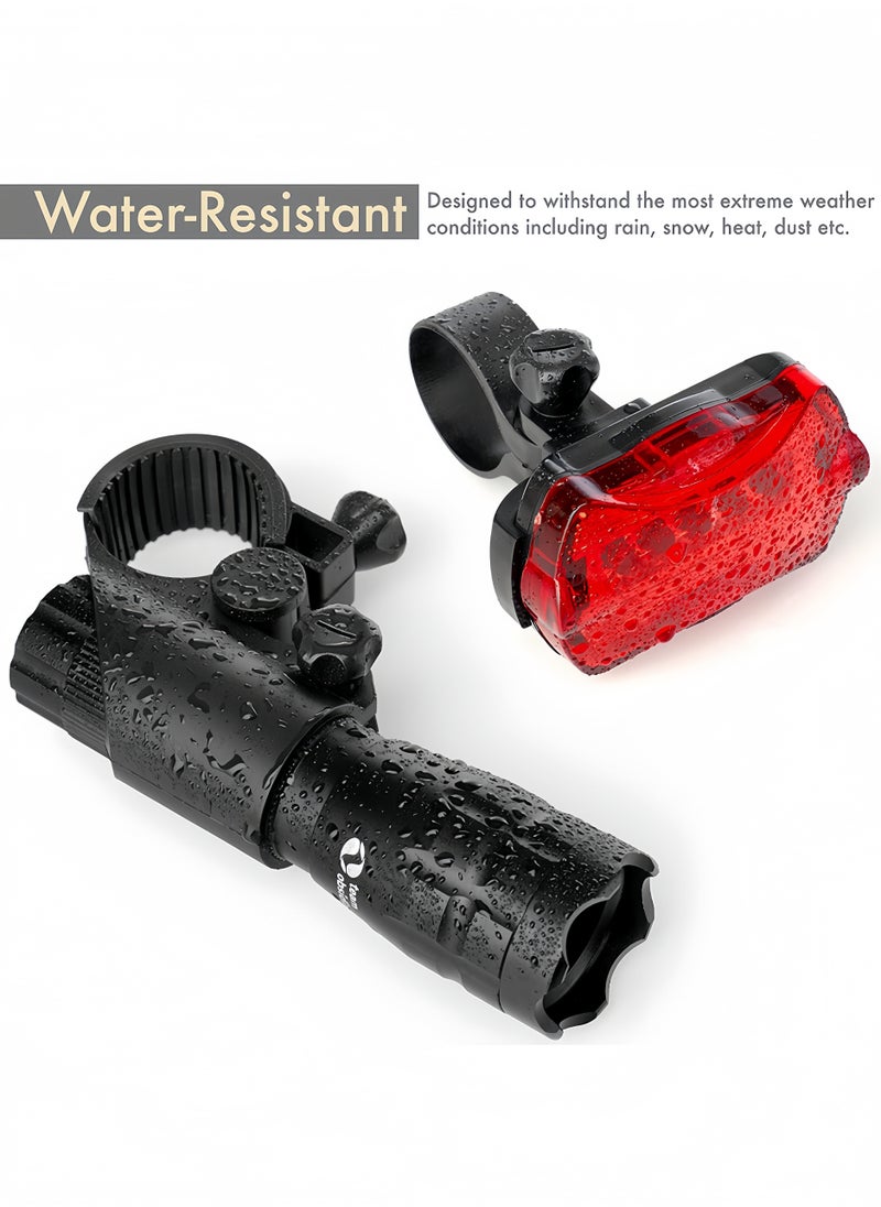 Generic - Bicycle light tail light set bicycle front light+tail light - Image 1