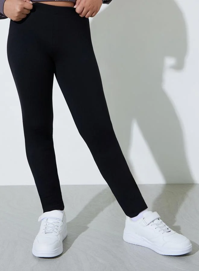 ستايلي Pack of 2 - Teen Girls Black Full-Length Leggings