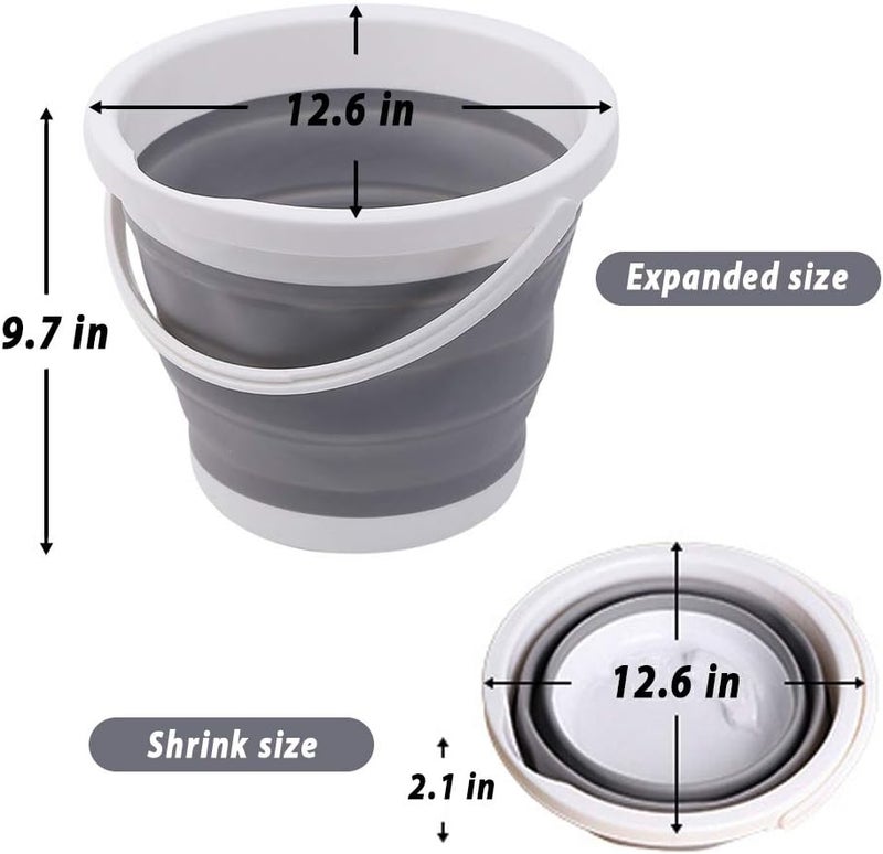 ddLUCK Climate adapted delivery plan 10L (2.6 Gallon) Premium Collapsible Bucket - Fishing Water Pail Folding Bucket Water Bucket Container with Sturdy Handle For Hiking, Backpacking, Camping and Car Household Cleaning（Gray） Simplified versatile design - Image 2