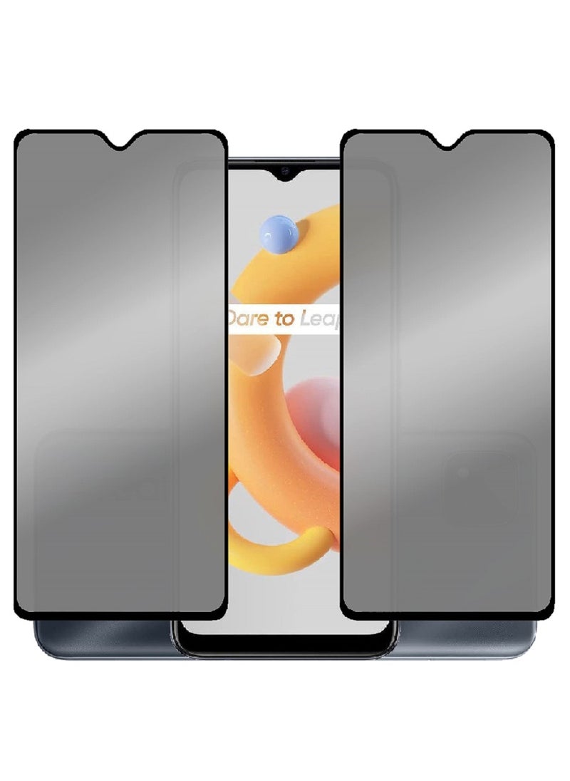we3 2 Piece Tempered Glass Screen Protector Anti-Spy Privacy Designed For Realme C11 (2021) Full Screen Coverage And Bubble Free - Image 1