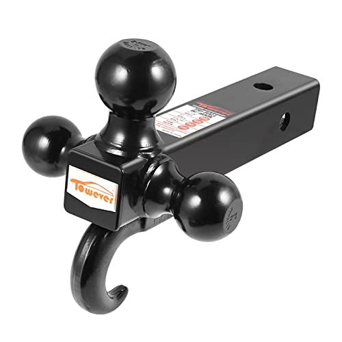 Towever 84181 Towever Class 3/4 Trailer Hitch 2 Inch Ball Hitch with Hook (Black, Hollow Shank), for Pickup Truck Tow Hitch Receiver - Image 1