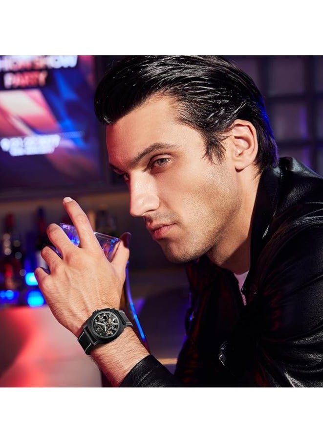 BENYAR Watches for Men Luxury Leather Luminous Water Resistant Automatic Mechanical Wristwatch  - Image 3
