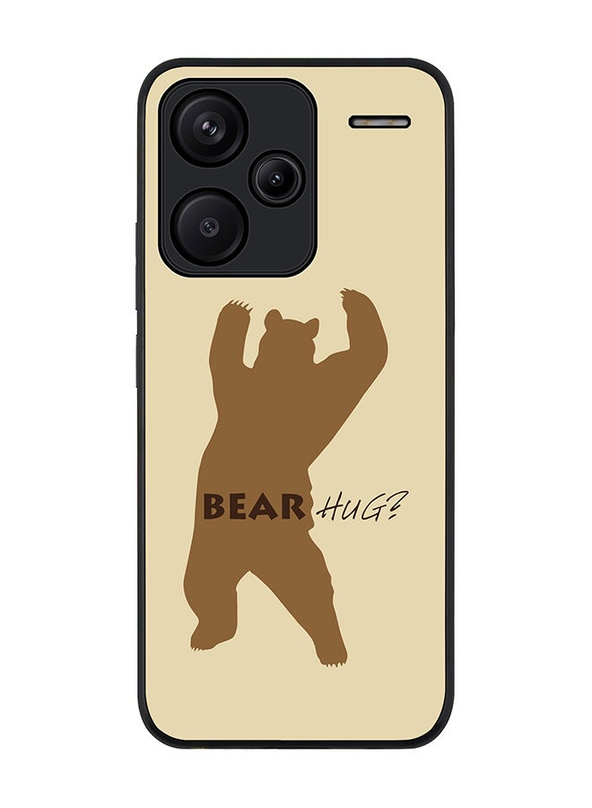 Stylizedd Rugged Black Edge Case for Xiaomi Redmi Note 13 Pro Plus, Slim fit Soft Case Flexible Rubber Edges Anti Drop TPU Gel Thin Cover -  Bear Hug - Image 1