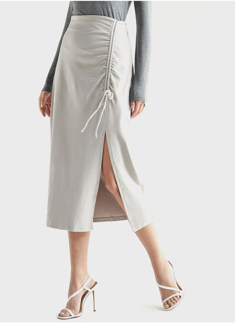 FAV Tie Detail Side Slit Skirt  - Image 1