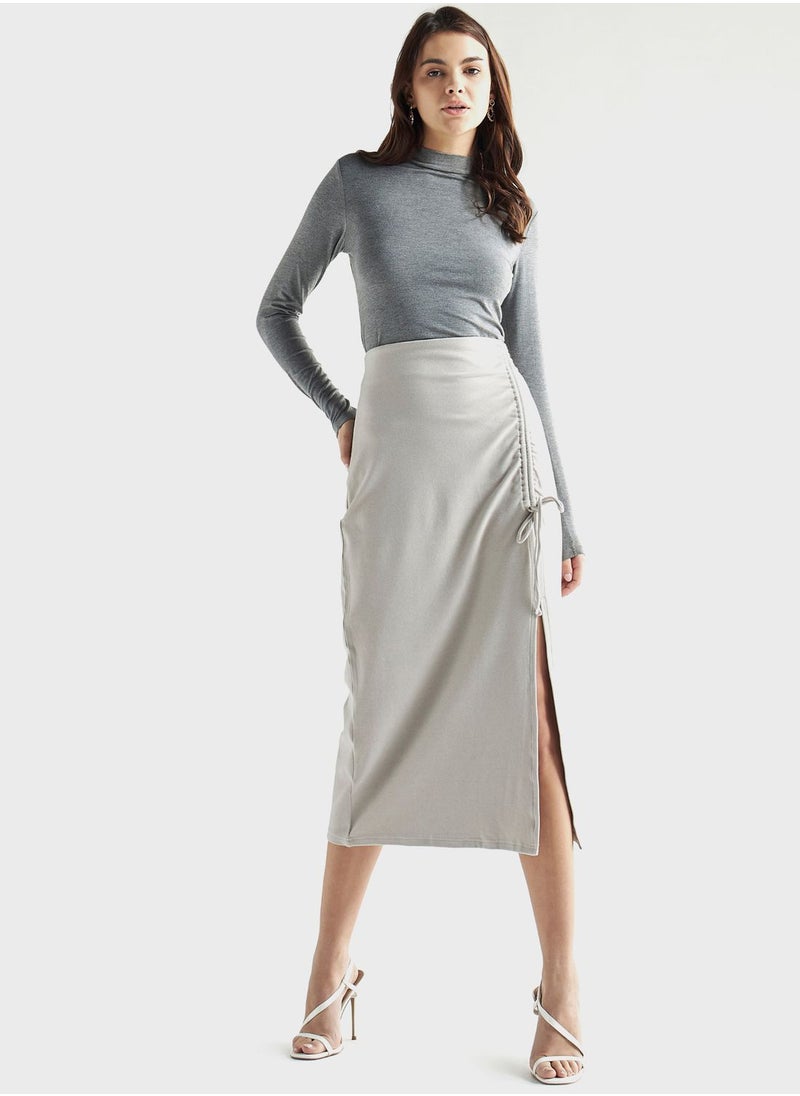 FAV Tie Detail Side Slit Skirt  - Image 4