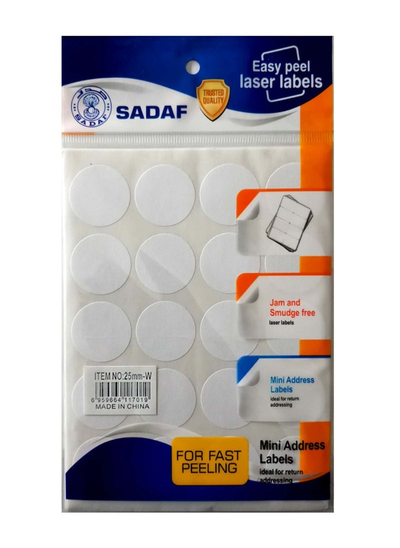 Sadaf 240-Piece Round Labels 25mm Diameter White  - Image 1