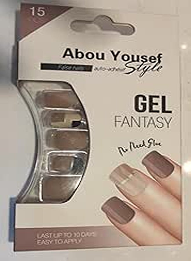 أظافر جل لاصقة ذاتية اللصق من أبو يوسف - 15 ظفرًا