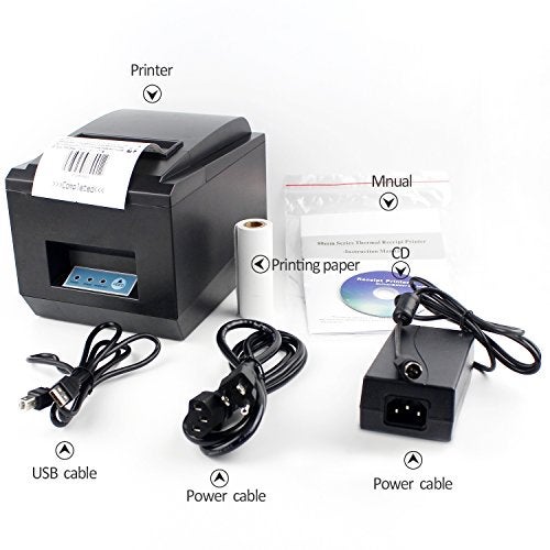 symcode POS Thermal Receipt Printer Ethernet/LAN, & Serial Port - Auto Cutter - Cash Drawer Port - Paper Width 3 1/8" (80mm) - Works on Windows XP/Vista/7/8/8.1/10 Uses - Image 5