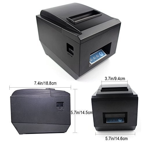 symcode POS Thermal Receipt Printer Ethernet/LAN, & Serial Port - Auto Cutter - Cash Drawer Port - Paper Width 3 1/8" (80mm) - Works on Windows XP/Vista/7/8/8.1/10 Uses - Image 2