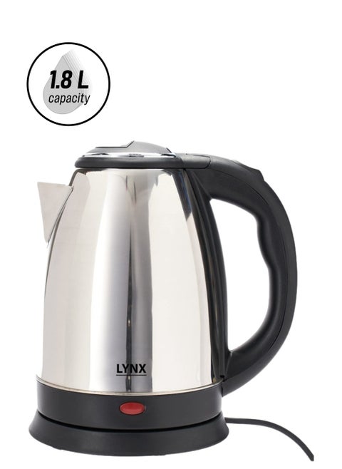 Lynx Stainless Steel Electric Kettle, 1.8 Liter Capacity, 1500W Power, Robust Stainless Steel Housing for Long Service Life, Automatic Shut-off , Removable Micro-Sieve Filter to Capture Lime Particles , KT-101