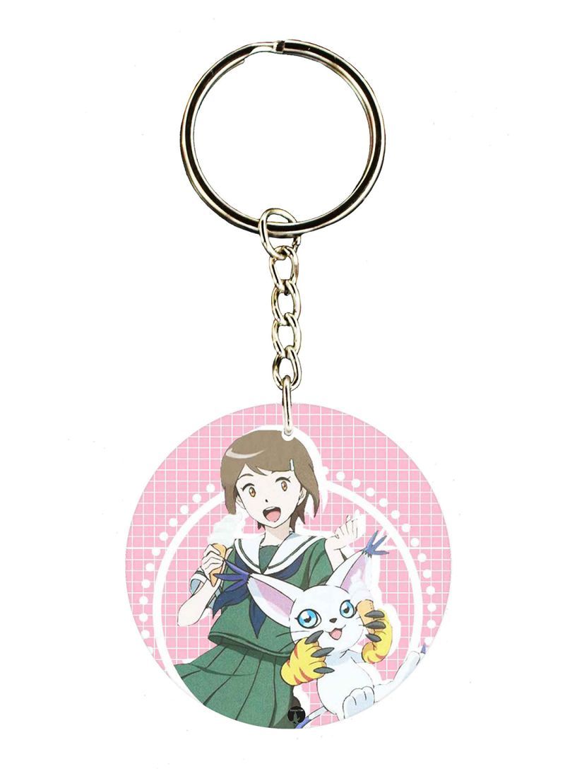 Anime Digimon Double Side Printed Keychain